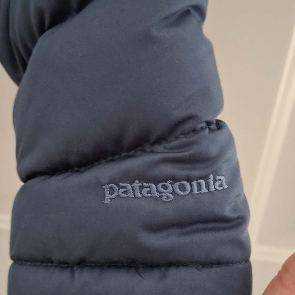Patagonia Blue Downtown Loft Down Puffer Jacket Medium Fitted Warm Women - Picture 5 of 10